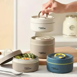 Insulated Lunch Box, Bento Box, Portable Insulated Lunch Container, Stackable Leakproof Stainless Steel Food Container, For Teenagers School,Canteen, Back School