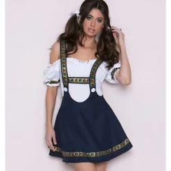 International Beer Festival Oktoberfest Dirndl Trachtenkleider Maid Costume Bavarian Wiesn Traditional Style Wiesn Women's Traditional Style Cloth Skirts Top