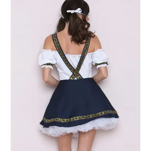 International Beer Festival Oktoberfest Dirndl Trachtenkleider Maid Costume Bavarian Wiesn Traditional Style Wiesn Women's Traditional Style Cloth Skirts Top