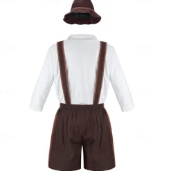 International Beer Festival Oktoberfest Lederhosen Bavarian German Munich Wiesn Men's Traditional Style Cloth Blouse Shorts