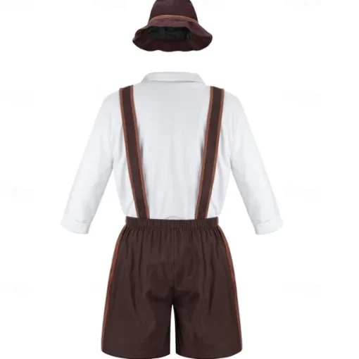 International Beer Festival Oktoberfest Lederhosen Bavarian German Munich Wiesn Men's Traditional Style Cloth Blouse Shorts