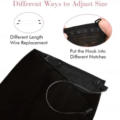 Invisible Wire Hair Extensions with Transparent Headband Adjustable Size Removable Secure Clips in Straight Secret Hairpiece for Women