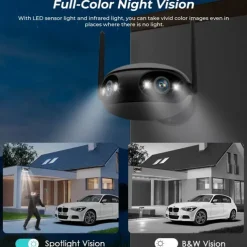 IP Camera 4K 8MP Panoramic 180° Wide View Angle Outdoor Wifi Surveillance Camera Night Vision CCTV Security Protection