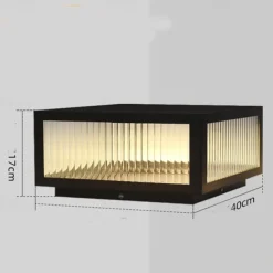 IP54 Outdoor Pillar Lights Fixtures Square Fence Column Post Lights for Courtyard Decoration Simple Pillar Lantern Pillar Lights Walkways, Garden