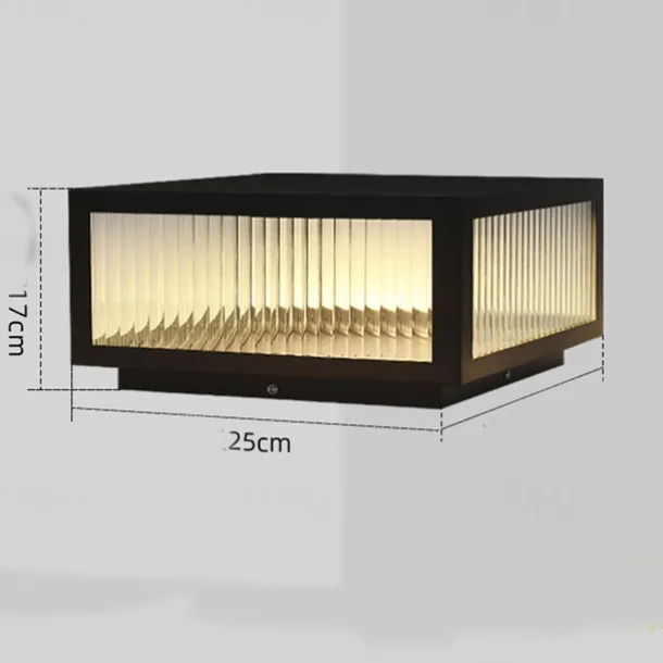 IP54 Outdoor Pillar Lights Fixtures Square Fence Column Post Lights for Courtyard Decoration Simple Pillar Lantern Pillar Lights Walkways, Garden