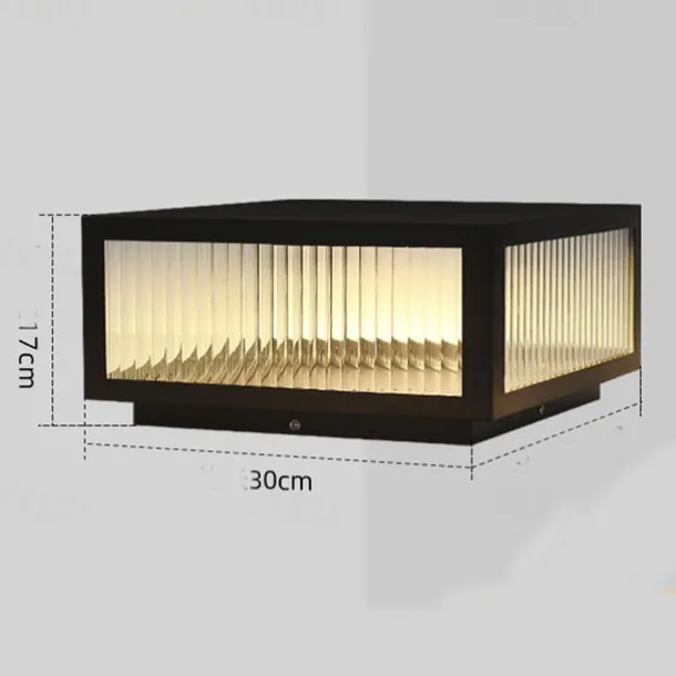IP54 Outdoor Pillar Lights Fixtures Square Fence Column Post Lights for Courtyard Decoration Simple Pillar Lantern Pillar Lights Walkways, Garden