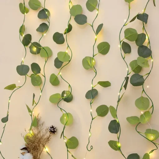 IP65 Waterproof LED Solar String Lights,Outdoor Ivy Leaf Decoration for Christmas Garden & Patio Parties