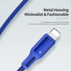 iPhone Charger 3.3ft 6.6ft ROCK Lightning Cable iPhone Charging Cord 2.4A Fast Charging Nylon Braided USB Cable Compatible with iPhone 14 Pro Max 13 Pro 12 11 XS Max 8 Plus 7