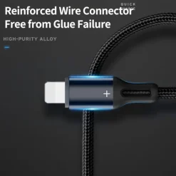 iPhone Charger 3.3ft 6.6ft ROCK Lightning Cable iPhone Charging Cord 2.4A Fast Charging Nylon Braided USB Cable Compatible with iPhone 14 Pro Max 13 Pro 12 11 XS Max 8 Plus 7