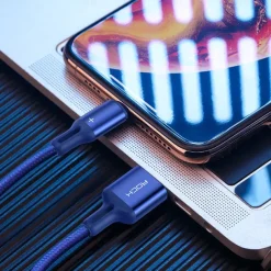 iPhone Charger 3.3ft 6.6ft ROCK Lightning Cable iPhone Charging Cord 2.4A Fast Charging Nylon Braided USB Cable Compatible with iPhone 14 Pro Max 13 Pro 12 11 XS Max 8 Plus 7