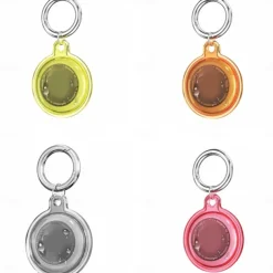 IPX8 Waterproof Holder for AirTag 4 Pack – Full Body Protective Keychain Case with Loop Ring for Apple AirTags, PC TPU Cover for Pet, Wallet, Luggage, Keys