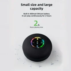 IPX4 Waterproof Speaker Portable Wireless Speaker With Suction Cup USB Rechargeable for Party Bathroom Travel Home And Outdoor (Suction Cups Must Be On A Smooth Surface To Use)