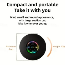 IPX4 Waterproof Speaker Portable Wireless Speaker With Suction Cup USB Rechargeable for Party Bathroom Travel Home And Outdoor (Suction Cups Must Be On A Smooth Surface To Use)