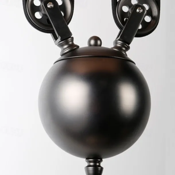 Iron Indoor Island Pulley Chandelier Retro Pendant Light Finish with Highlights Metallic Interior Ceiling Hanging Lamp