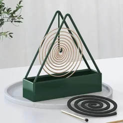 Iron Mosquito Coil Holder Incense Holders Coil Incense Burner Frame Repellent Incense Rack for Household Bedroom Patio Triangular Shape Mosquito Repellent Incense Rack Anti-scald Mosquito Coil Holder