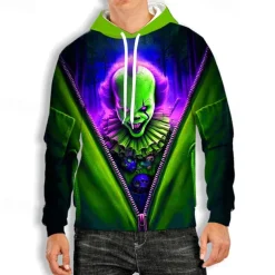 It Clown Killer Clown Hoodie Pullover Halloween 3D Graphic For Couple's Men's Women's Adults' Halloween Carnival Masquerade 3D Print Party Casual Daily