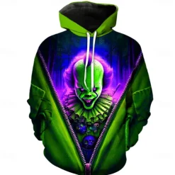 It Clown Killer Clown Hoodie Pullover Halloween 3D Graphic For Couple's Men's Women's Adults' Halloween Carnival Masquerade 3D Print Party Casual Daily