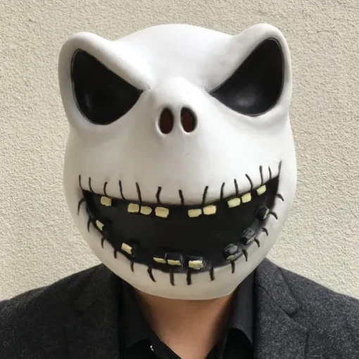 Jack Skellington Halloween Mask Halloween Props Halloween Carnival Mask Horror Adults' Men's Women's Unisex Halloween Carnival Easy Halloween Costumes Dress Up