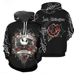 Jack Skellington Hoodie Cartoon Manga Anime 3D Front Pocket Graphic For Couple's Men's Women's Adults' 3D Print Casual Daily