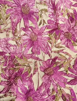 Jacquard Brocade Floral A-Line Cocktail Dresses Elegant Dress Formal Wedding Guest Ankle Length Short Sleeve One Shoulder Pocket Nylon with Bow(s) Pocket