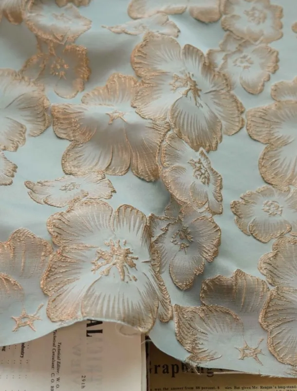 Jacquard Brocade Floral A-Line Evening Gown Elegant Dress Formal Wedding Floor Length Sleeveless V Neck Nylon with Slit Pocket Wedding Guest Dress