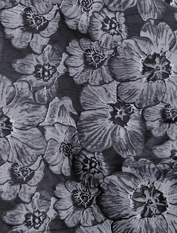 Jacquard Brocade Floral A-Line Evening Gown Elegant Dress Formal Wedding Floor Length Sleeveless V Neck Nylon with Slit Pocket Wedding Guest Dress