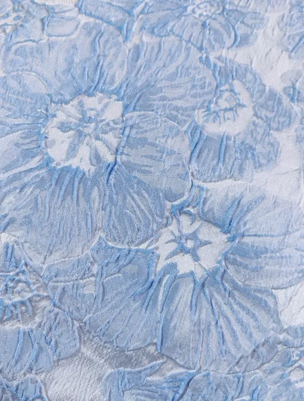 Jacquard Brocade Floral A-Line Evening Gown Elegant Dress Formal Wedding Floor Length Sleeveless V Neck Nylon with Slit Pocket Wedding Guest Dress