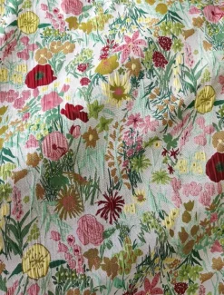 Jacquard Brocade Floral A-Line Evening Gown Elegant Dress Formal Wedding Floor Length Sleeveless V Neck Nylon with Slit Pocket Wedding Guest Dress