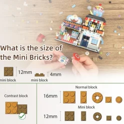 Japanese Street View Ice Drink Shop Mini Building Blocks Building Toys Model Set for Girls Boys 6-12 Years Old 668 PCS Simulation Architecture Construction Toy Gift Idea for Kids Adults