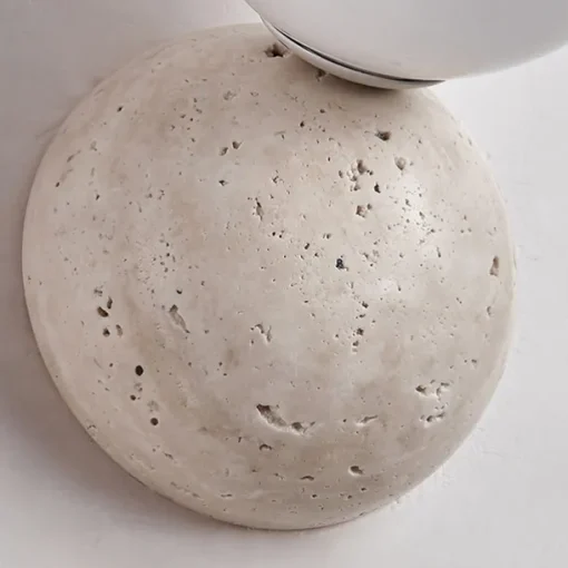 Japanese Wabi-sabi Style Wall Sconces Wall Lamps with Milky Glass Shade Stone Wall Lights
