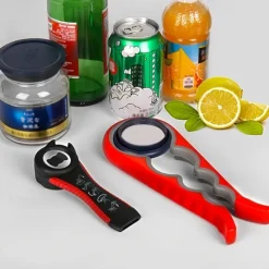 Jar Opener 5 in 1 Multi Function Can Opener Bottle Opener Kit with Silicone Handle Easy to Use for Children Elderly and Arthritis Sufferers