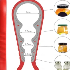 Jar Opener 5 in 1 Multi Function Can Opener Bottle Opener Kit with Silicone Handle Easy to Use for Children Elderly and Arthritis Sufferers
