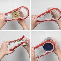 Jar Opener 5 in 1 Multi Function Can Opener Bottle Opener Kit with Silicone Handle Easy to Use for Children Elderly and Arthritis Sufferers