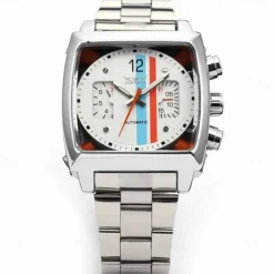 JARAGAR 569 Men Automatic Mechanical Watch Fashion Retro Design Square Dial Date Week Waterproof Steel Strap Leisure Wristwatch