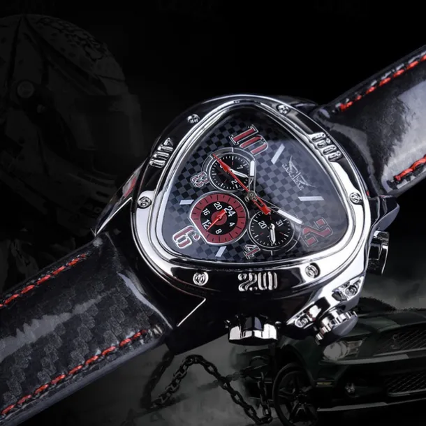 Jaragar Men Mechanical Watch Luxury Large Dial Fashion Business Automatic Self-winding Luminous Waterproof Leather Watch