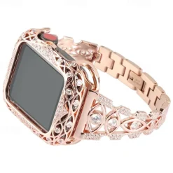 Jewelry Bracelet Compatible with Apple Watch band 38mm 40mm 41mm 42mm 44mm 45mm 49mm Bling Diamond Adjustable Breathable Stainless Steel Rhinestone Strap Replacement Wristband for iwatch Ultra 2