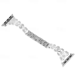 Jewelry Bracelet Compatible with Apple Watch band 38mm 40mm 41mm 42mm 44mm 45mm 49mm Bling Diamond Adjustable Breathable Stainless Steel Rhinestone Strap Replacement Wristband for iwatch Ultra 2