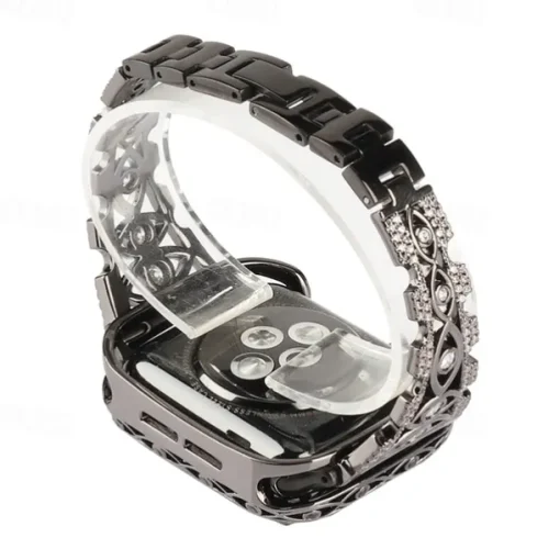 Jewelry Bracelet Compatible with Apple Watch band 38mm 40mm 41mm 42mm 44mm 45mm 49mm Bling Diamond Adjustable Breathable Stainless Steel Rhinestone Strap Replacement Wristband for iwatch Ultra 2