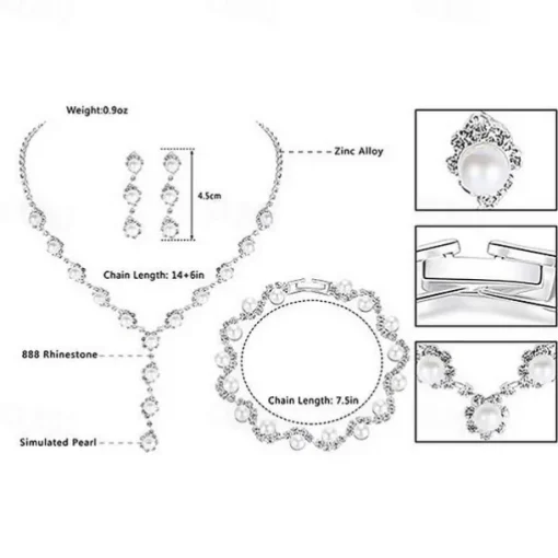 Jewelry Set Bracelet For Women's Crystal Pearl Party Wedding Gift Alloy / Pearl Necklace / Engagement / Valentine