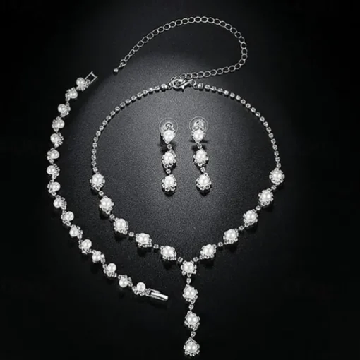 Jewelry Set Bracelet For Women's Crystal Pearl Party Wedding Gift Alloy / Pearl Necklace / Engagement / Valentine