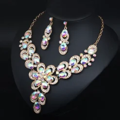 Jewelry Set 3pcs Rhinestone Alloy Earrings Necklace Women's Vintage Fashion Cute Geometrical Geometric Jewelry Set For Wedding Party Anniversary