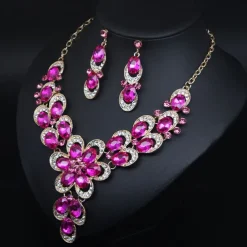 Jewelry Set 3pcs Rhinestone Alloy Earrings Necklace Women's Vintage Fashion Cute Geometrical Geometric Jewelry Set For Wedding Party Anniversary