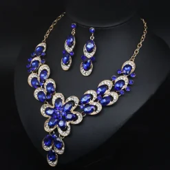 Jewelry Set 3pcs Rhinestone Alloy Earrings Necklace Women's Vintage Fashion Cute Geometrical Geometric Jewelry Set For Wedding Party Anniversary