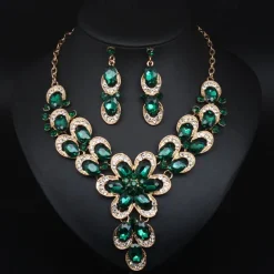 Jewelry Set 3pcs Rhinestone Alloy Earrings Necklace Women's Vintage Fashion Cute Geometrical Geometric Jewelry Set For Wedding Party Anniversary