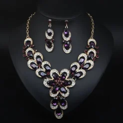 Jewelry Set 3pcs Rhinestone Alloy Earrings Necklace Women's Vintage Fashion Cute Geometrical Geometric Jewelry Set For Wedding Party Anniversary