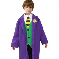 Joker Clown Halloween Coat Pants Vest Joker: Folie à Deux Cosplay Kid's Boys' Carnival Masquerade Party / Evening Easy Halloween Costumes Dress Up