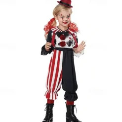 Joker Clown Halloween Costume It Dress Up Kid's Girls' Halloween Masquerade Performance Party Festival Easy Halloween Costumes Dress Up