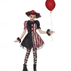Joker Clown Halloween Outfits Costume It Dress Up Kid's Girls' Halloween Party Masquerade Easy Halloween Costumes Dress Up