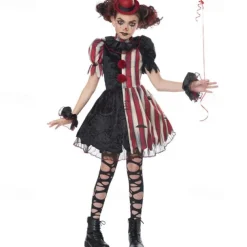 Joker Clown Halloween Outfits Costume It Dress Up Kid's Girls' Halloween Party Masquerade Easy Halloween Costumes Dress Up