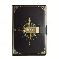 Journal With Lock PU Leather 200 Pages Retro Lock Journal Password Protection Notebook Journal For Men And Women Suitable For Secret Privacy